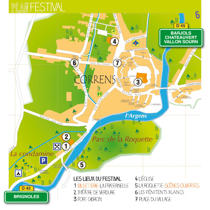 Plan du festival du Chantier, à Correns (Var)